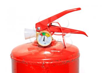 red extinguisher on white background