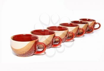 brown cup on white background