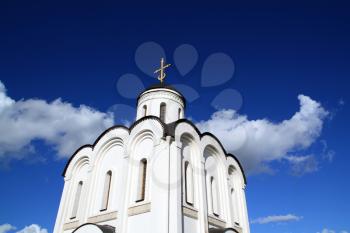 christian orthodox church on celestial background