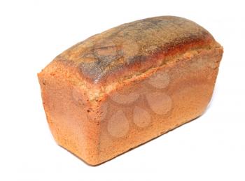 brown bread on white background