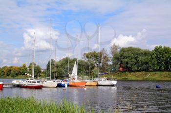 small sailboats on small river