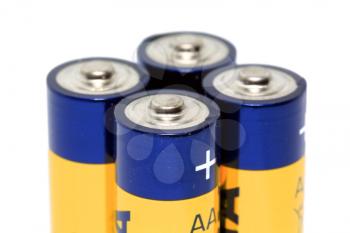 batteries AA on white background