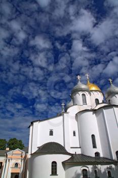 christian orthodox church on cloudy background