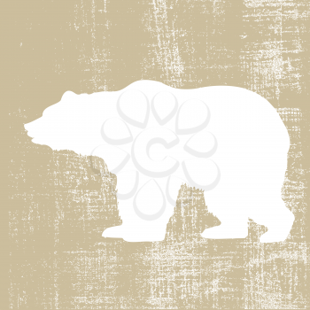 bear silhouette on brown background, vector illustration