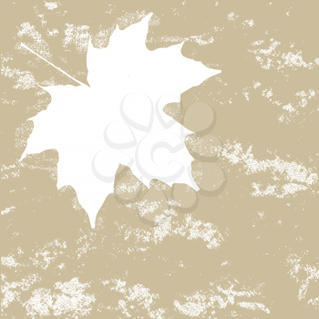 maple leaf silhouette on brown background, vector illustration
