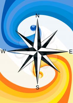 Royalty Free Clipart Image of a Nautical Compass