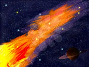 Royalty Free Clipart Image of a Flame in the Sky