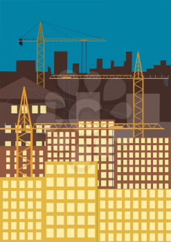 Royalty Free Clipart Image of City Construction