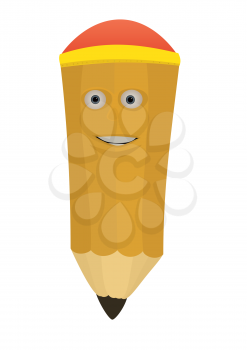 Royalty Free Clipart Image of a Smiling Pencil