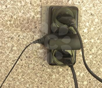 Electrical outlet incorporating the socket wires.

                   
