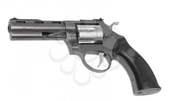 Pistol a lighter, a revolver on a white background.                    