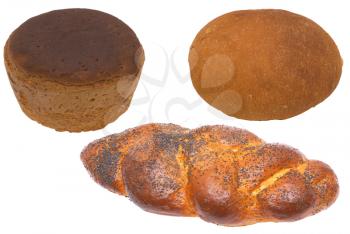 Bread, black, house, a roll on a white background.
