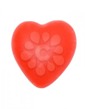 Souvenir in the form of heart on a white background.                    