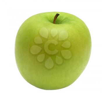 Green apple on a white background.                    