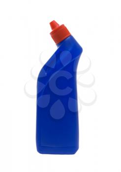 Washing-up liquids in bottles on a white background.                    