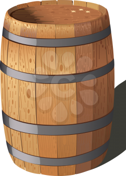 Wooden barrel, EPS.8 file illustration.