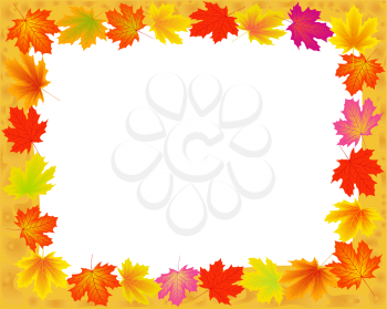 Abstract frame with autumn maple leaves, file EPS.8 illustration.