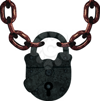 Lock on a chain, EPS10 - vector graphics.