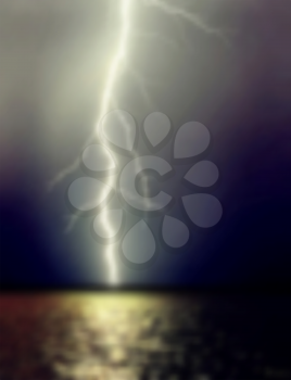 Lightning thunder-storm,  there is a gradient mesh, EPS8 - vector graphics.
