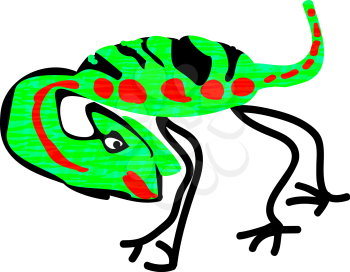 Child's drawing, dinosaur, EPS10 - vector graphics.