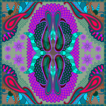 Traditional ornamental paisley bandana, EPS8 - vector graphics.