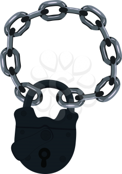 Lock on a chain, EPS8 - vector graphics.