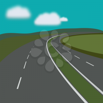 Curving tarred road or highway, there is a gradient mesh, EPS10 - vector graphics.
