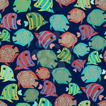 Seamless background fish, EPS8 - vector graphics.