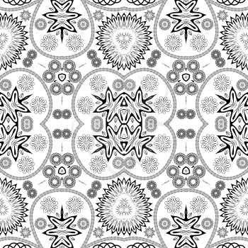 Arabic style black and white seamless pattern, EPS8 - vector graphics.