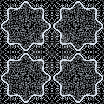 Black and white openwork seamless pattern, EPS8 - vector graphics.