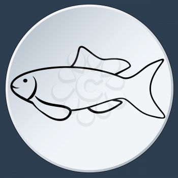 Little fish vector button icon, EPS8 - vector graphics.