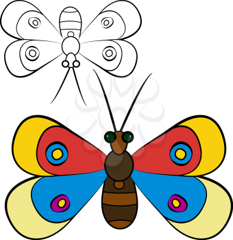 Kids coloring butterfly abstrac, EPS8 - vector graphics. 