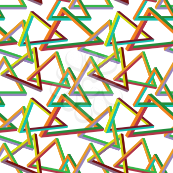 Impossible triangle seamless pattern, EPS8 - vector graphics.
