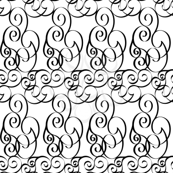 Elegant grille black and white seamless pattern, EPS8 - vector graphics.