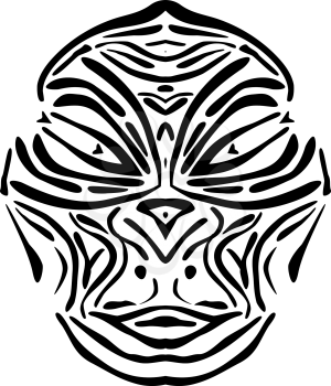 Vector illustration of a abstract lurid African mask.