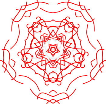 Red circle ornament design element, vector graphics.