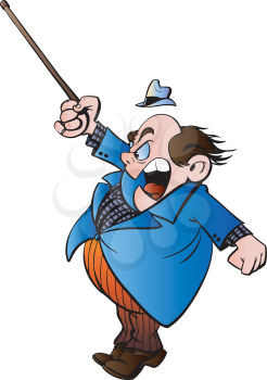 Royalty Free Clipart Image of an Angry Man Pointing