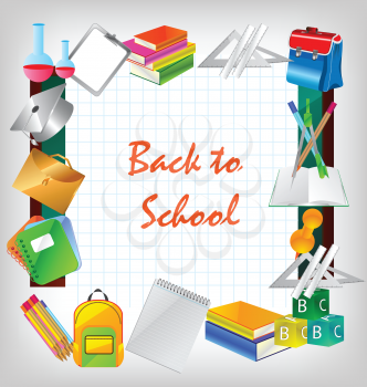 Royalty Free Clipart Image of a Back to School Frame