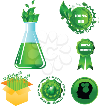 Royalty Free Clipart Image of Green Ecology Elements