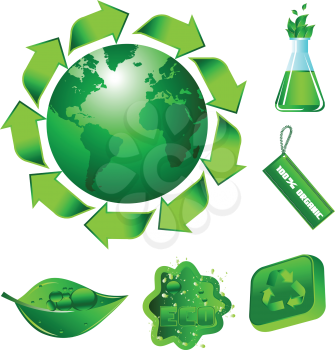Royalty Free Clipart Image of Ecology Elements