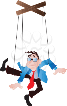 Royalty Free Clipart Image of a Businessman Puppet