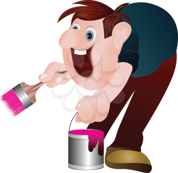 Royalty Free Clipart Image of a Man Painting