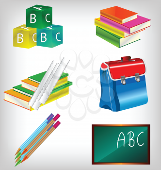 Royalty Free Clipart Image of School-Related Items