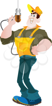 Royalty Free Clipart Image of a Cartoon Builder