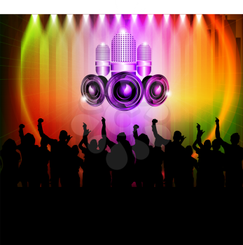 Royalty Free Clipart Image of People at a Club