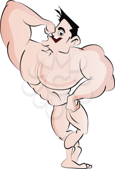 Royalty Free Clipart Image of a Naked Bodybuilder