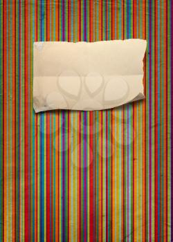 Royalty Free Clipart Image of a Striped Background With a Paper in the Centre