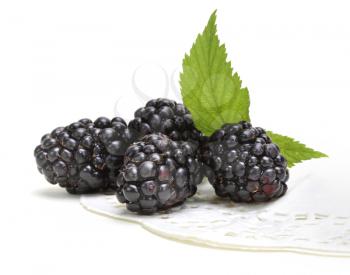 Fresh blackberry with leaf 