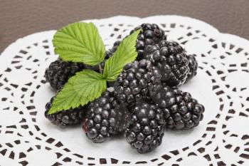 Fresh blackberry with leaf
