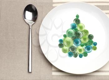 plate with christmas tree